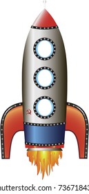 space rocket, vector illustration, for print, for children