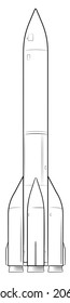 Space rocket - vector illustration of a vehicle.