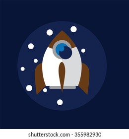 Space rocket. Vector illustration for your design