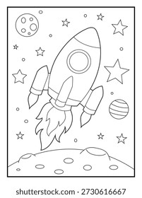 Space Rocket Vector Line