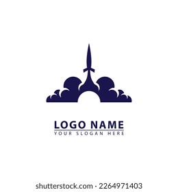 space rocket vector logo icon. Abstract graphic flat illustration style. great for rockets, education, business, etc.