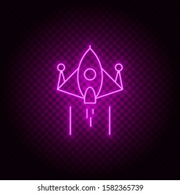 Space, rocket, vector, neon icon illustration isolated vector sign symbol - insurance icon vector black - Vector
