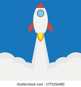Space Rocket Vectorel Design Flat