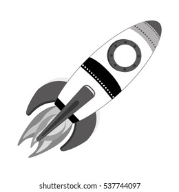 space rocket vehicle icon over white background. vector illustration
