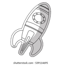 space rocket vehicle icon over white background. vector illustration