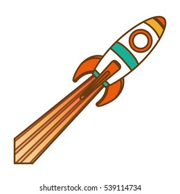 space rocket vehicle icon over white background. colorful design. vector illustration