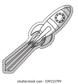 space rocket vehicle icon over white background. vector illustration