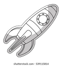 space rocket vehicle icon over white background. vector illustration