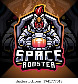 Space Rooster esport mascot logo design