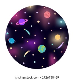 Space round pattern for textile prints