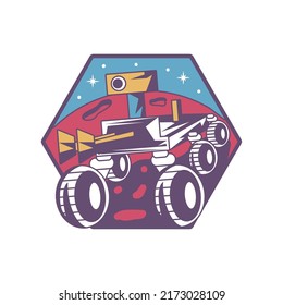 space rover badge retro icon