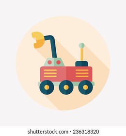 Space Rover flat icon with long shadow,eps10