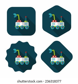Space Rover flat icon with long shadow,eps10