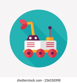 Space Rover flat icon with long shadow,eps10