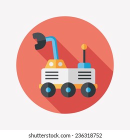 Space Rover flat icon with long shadow,eps10