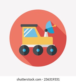Space Rover flat icon with long shadow,eps10