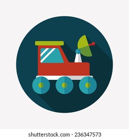 Space Rover flat icon with long shadow,eps10