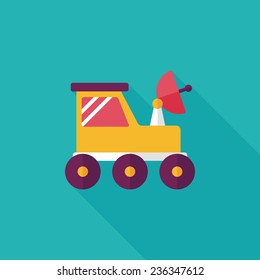 Space Rover flat icon with long shadow,eps10