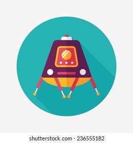 Space Rover flat icon with long shadow,eps10