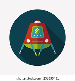 Space Rover flat icon with long shadow,eps10