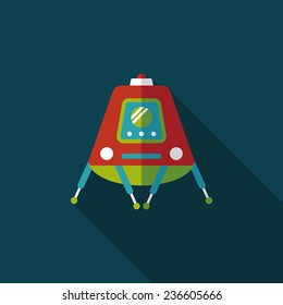 Space Rover flat icon with long shadow,eps10