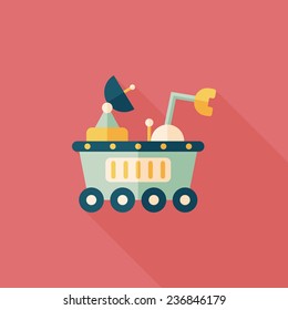 Space Rover flat icon with long shadow,eps10