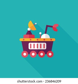 Space Rover flat icon with long shadow,eps10