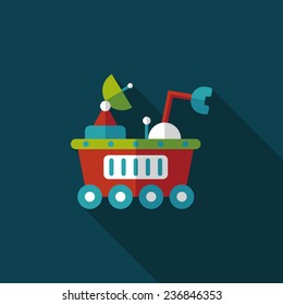 Space Rover flat icon with long shadow,eps10