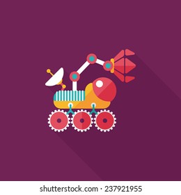 Space Rover flat icon with long shadow,eps10