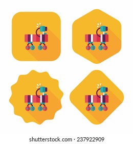 Space Rover flat icon with long shadow,eps10