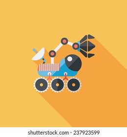 Space Rover flat icon with long shadow,eps10