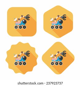 Space Rover flat icon with long shadow,eps10