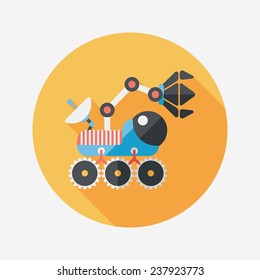 Space Rover flat icon with long shadow,eps10