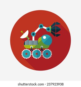 Space Rover flat icon with long shadow,eps10