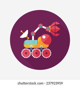 Space Rover flat icon with long shadow,eps10