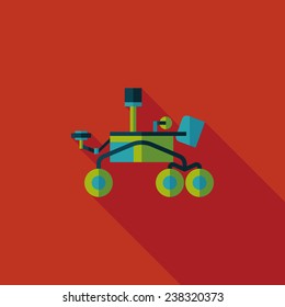 Space Rover flat icon with long shadow,eps10