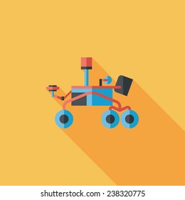 Space Rover flat icon with long shadow,eps10