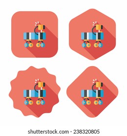 Space Rover flat icon with long shadow,eps10