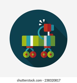 Space Rover flat icon with long shadow,eps10