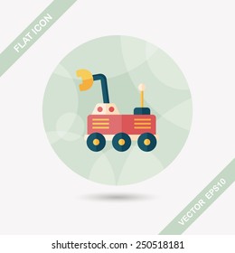 Space Rover flat icon with long shadow,eps10