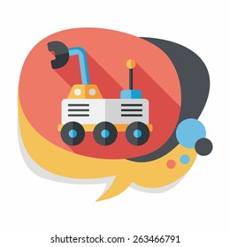 Space Rover flat icon with long shadow,eps10