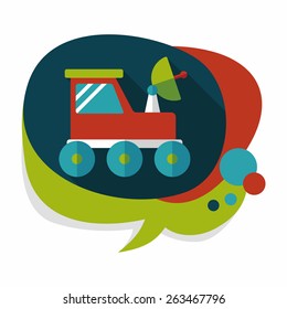 Space Rover flat icon with long shadow,eps10