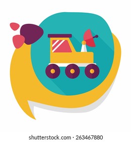 Space Rover flat icon with long shadow,eps10
