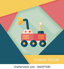 Space Rover flat icon with long shadow,eps10