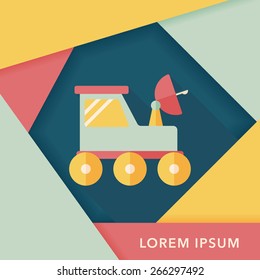Space Rover flat icon with long shadow,eps10