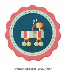 Space Rover flat icon with long shadow,eps10