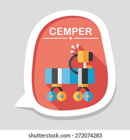 Space Rover flat icon with long shadow,eps10