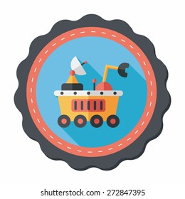 Space Rover flat icon with long shadow,eps10