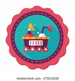 Space Rover flat icon with long shadow,eps10