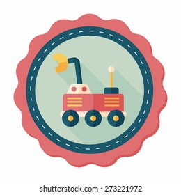 Space Rover flat icon with long shadow,eps10